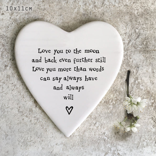 Porcelain coaster Love you to the moon Finishing Touches Too