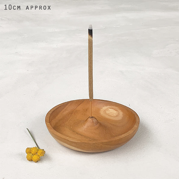 Wood incense holder-Round dish