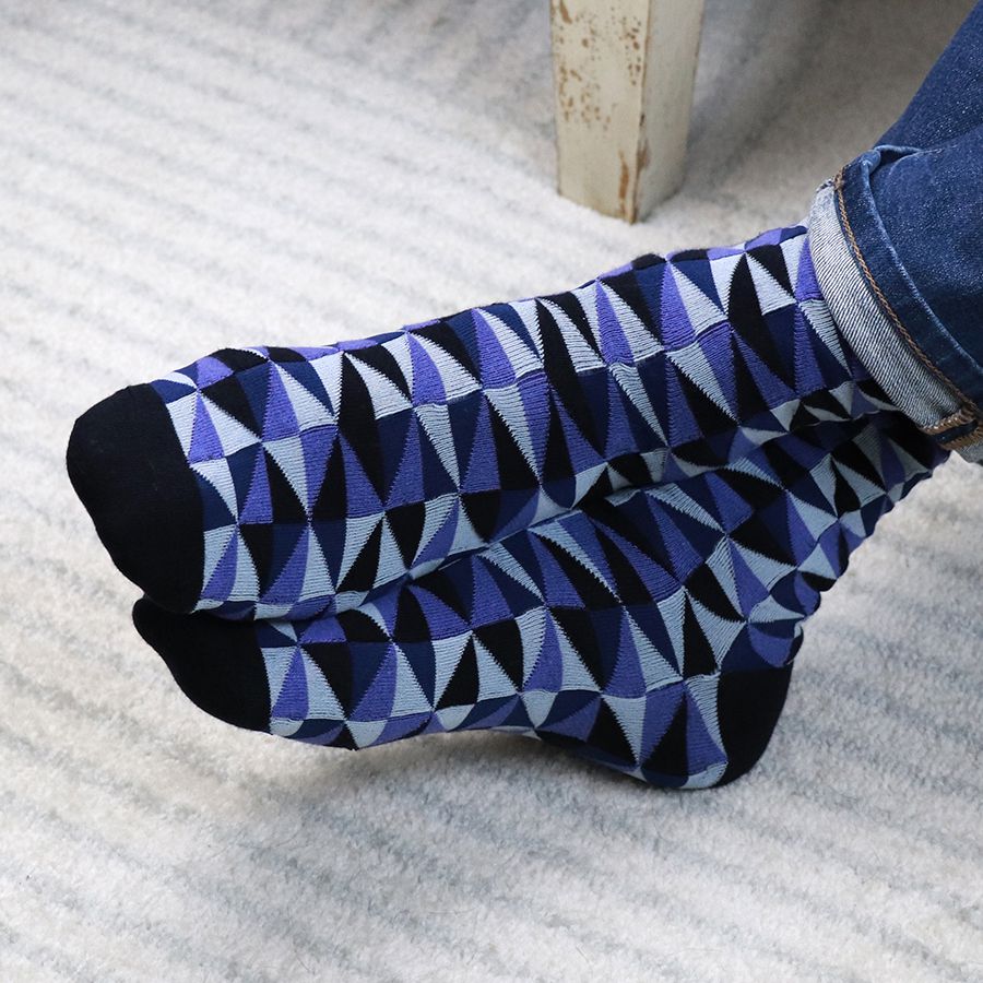 Men&#39;s blue mix geometric sock set