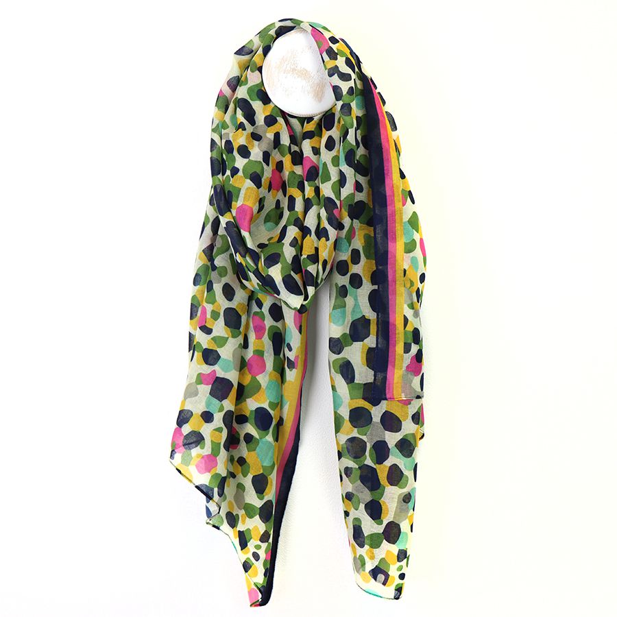 Olive mix recycled camouflage spot print scarf