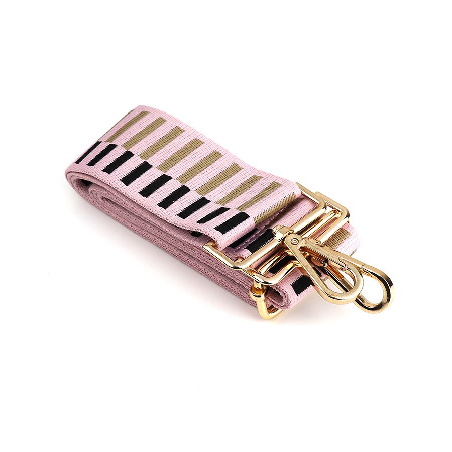 Pale pink offset stripe interchangeable bag strap