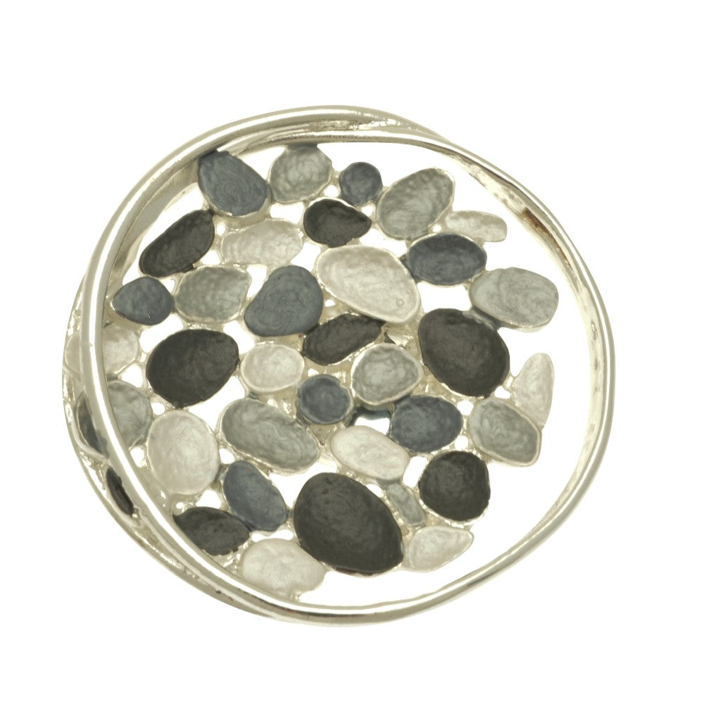 Grey and Black Spot Magnetic Brooch