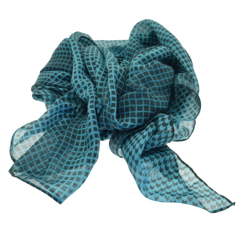 Teal dot matrix scarf