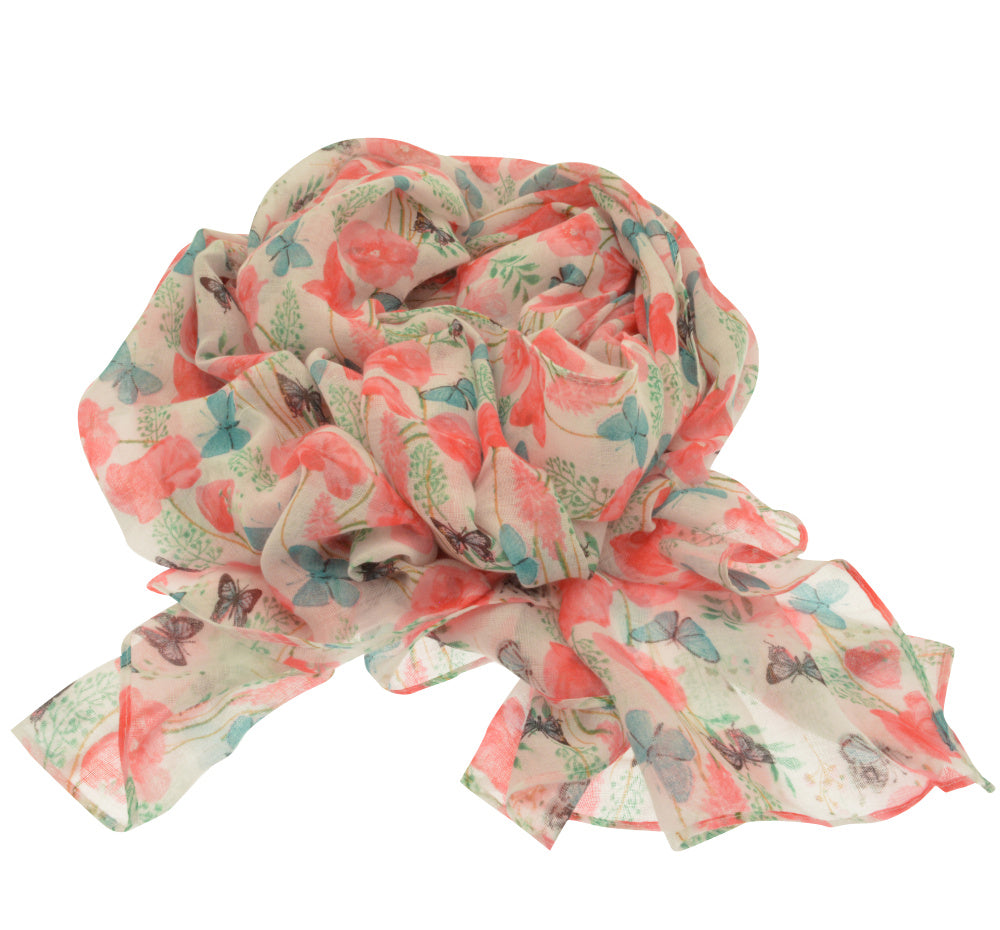 Pink Butterfly Scarf