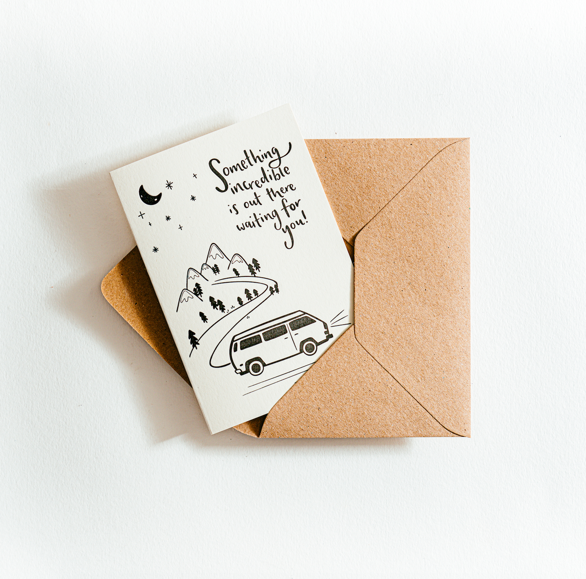 Something Incredible Is Out There Waiting For You Letterpress Coffee Cup Card