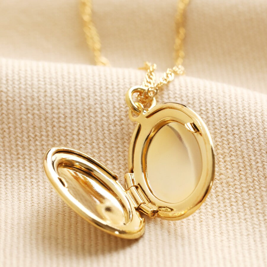 OVAL LOCKET NECKLACE - GOLD