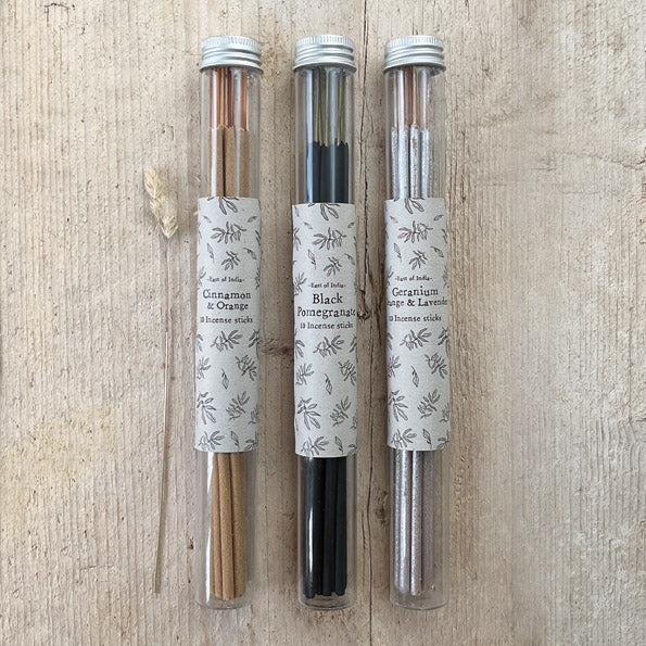 Tube of incense sticks-Geranium, Orange &amp; Lavender