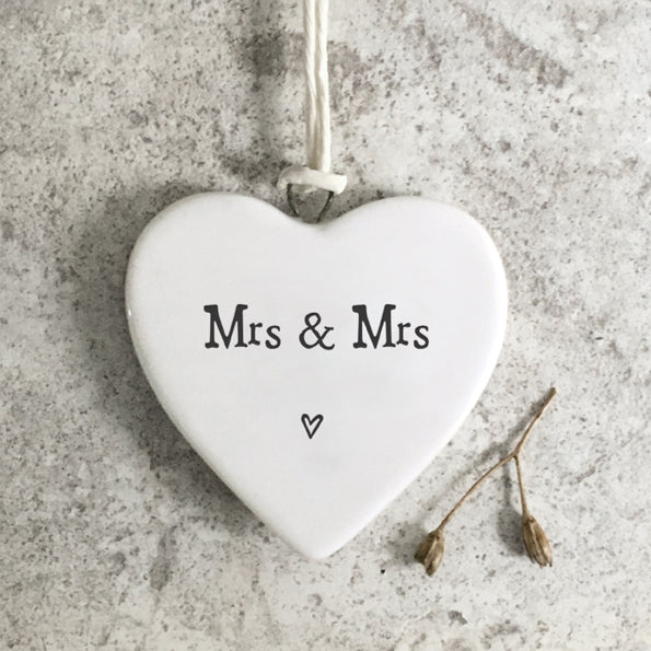 Porcelain heart-Mrs &amp; Mrs