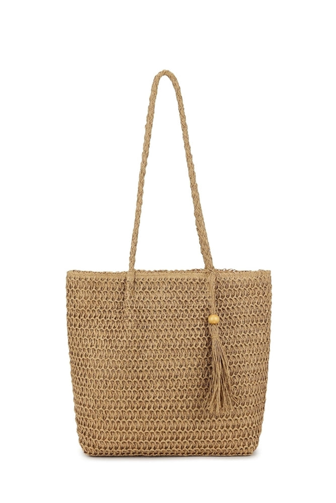 Summer tote bag with long strap