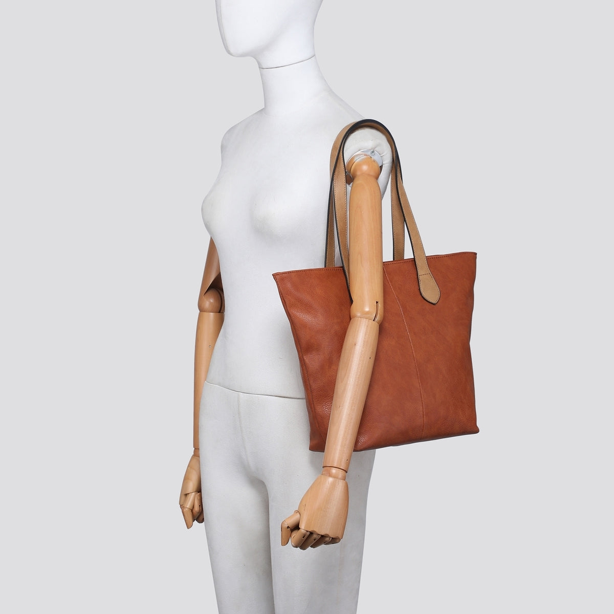 Soft shopper with shoulder strap