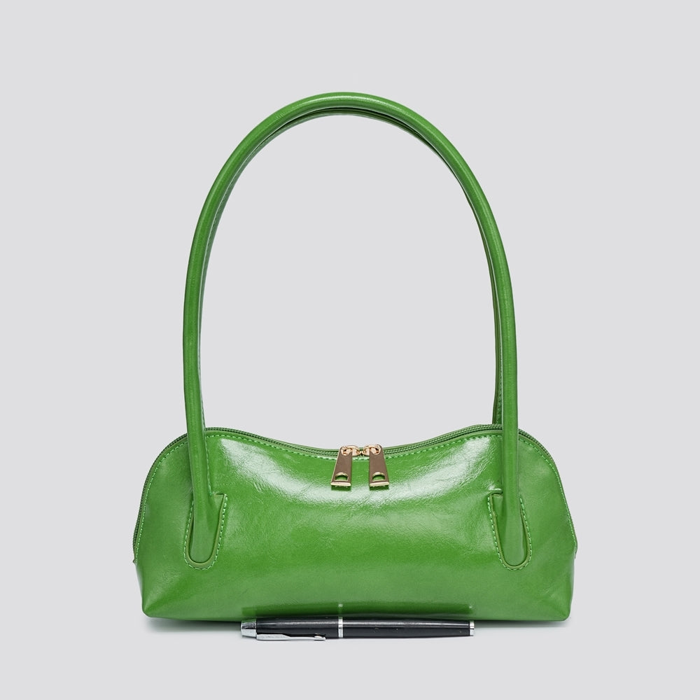 Leather look shoulder bag