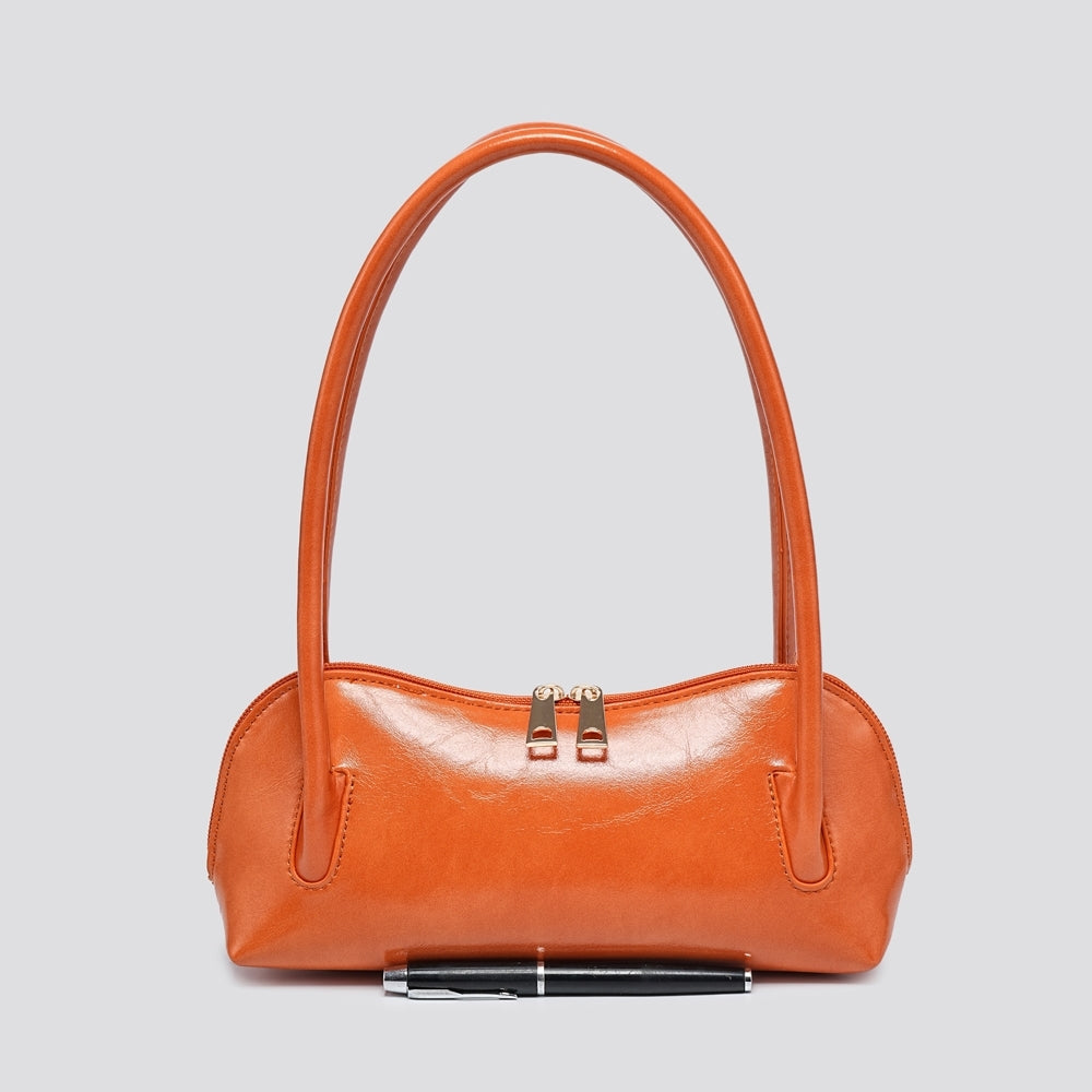 Leather look shoulder bag