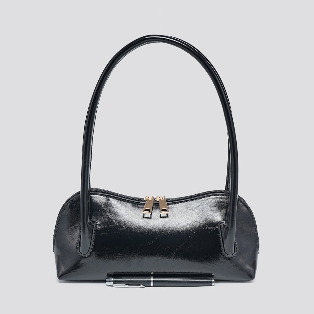 Leather look shoulder bag