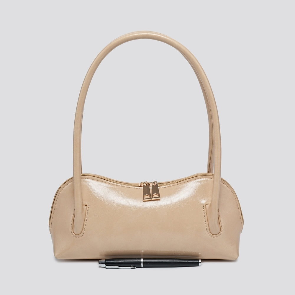 Leather look shoulder bag