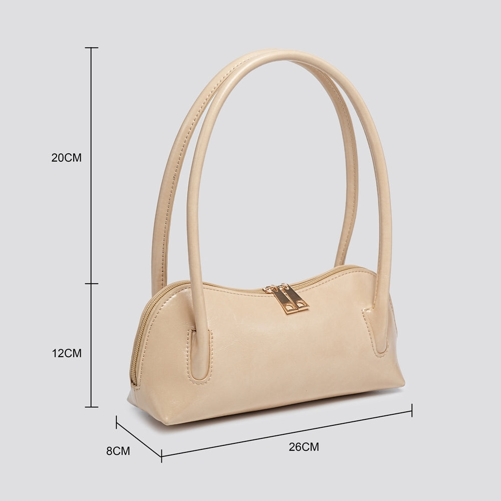 Leather look shoulder bag