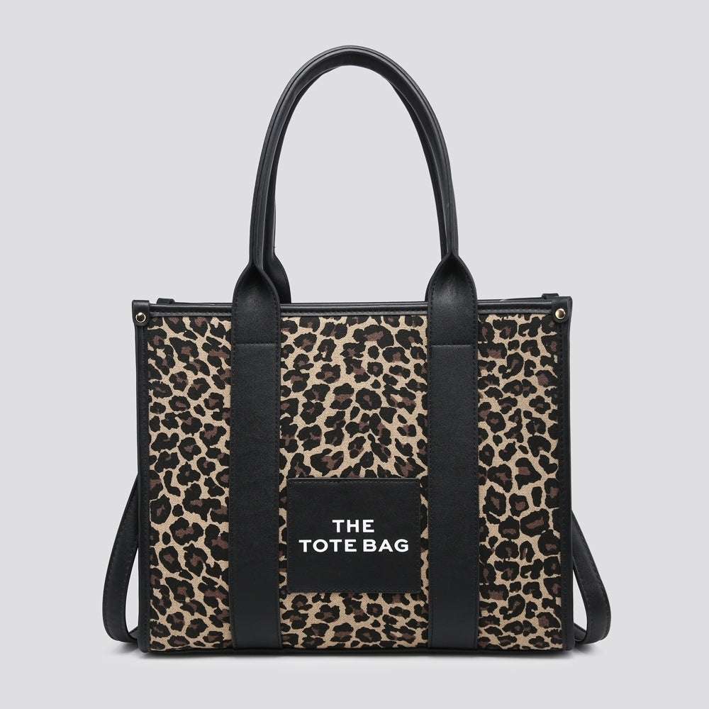 Leopard print tote bag