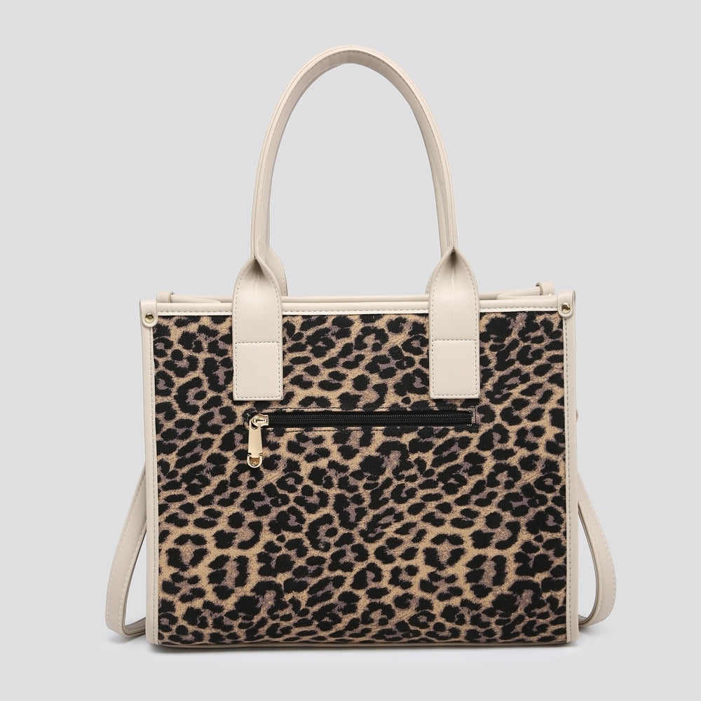 Leopard print tote bag