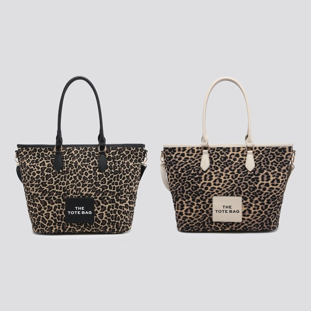 Leopard print tote bag