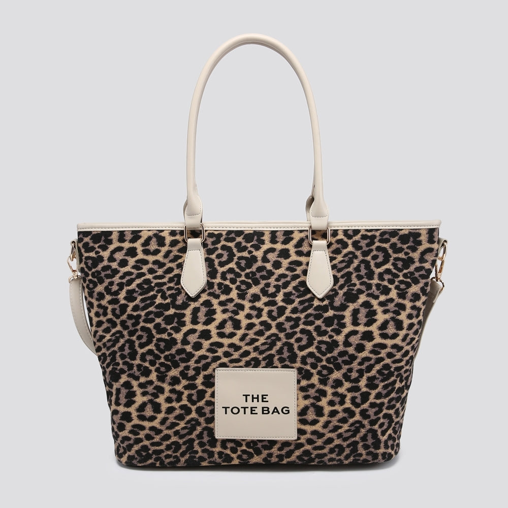 Leopard print tote bag