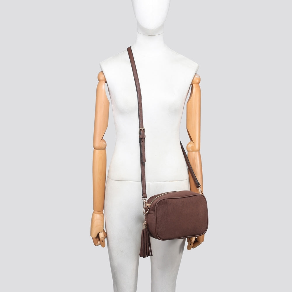Suede camera bag