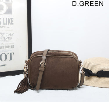 Suede camera bag