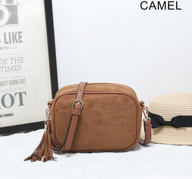 Suede camera bag