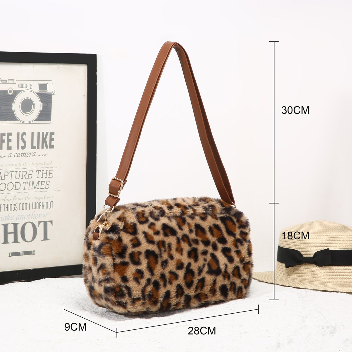 Faux fur cross body