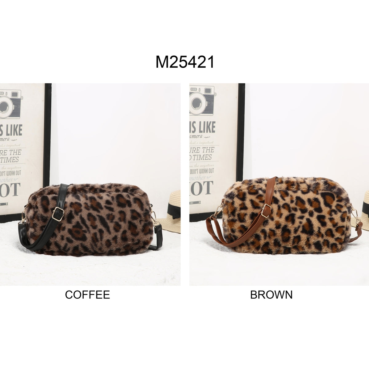 Faux fur cross body