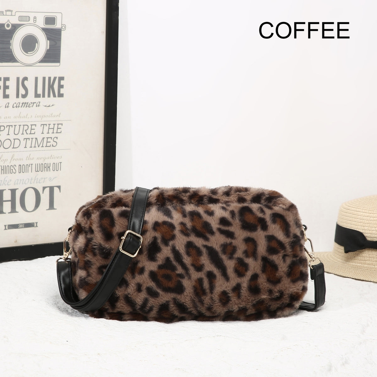 Faux fur cross body
