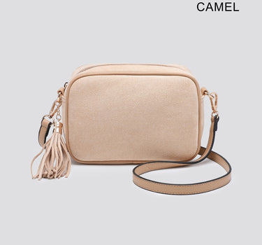 Suede camera bag