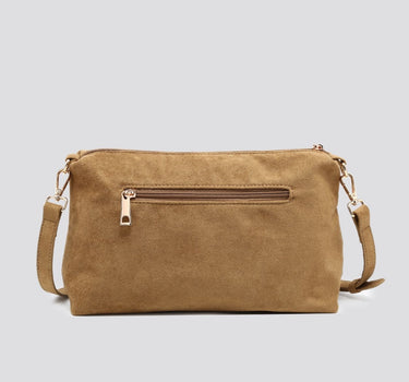 Suede cross body tote bag