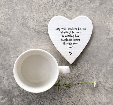 Porcelain coaster-May your troubles be less