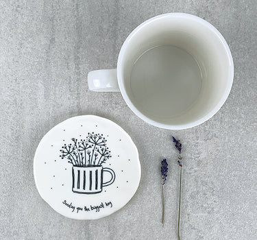 Flowers in mug coaster-Sending you the biggest hug
