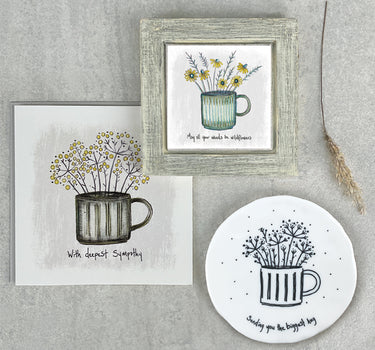 Flowers in mug coaster-Sending you the biggest hug
