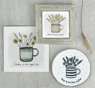 Flowers in mug coaster-Always my mum