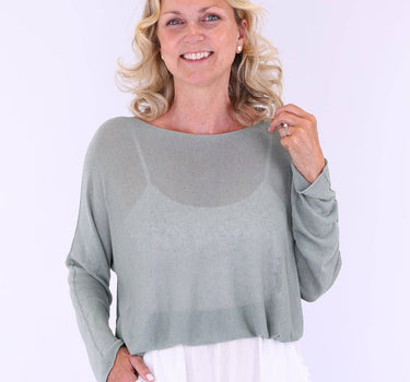 Linen Blend Long Sleeve Tunic