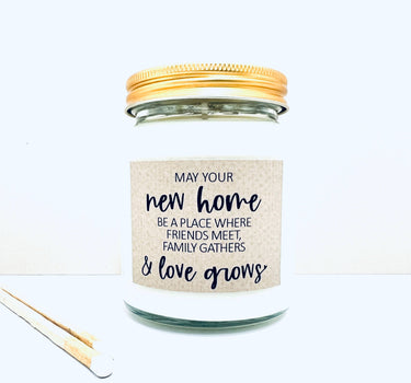 New home love grows handmade soy scented candle