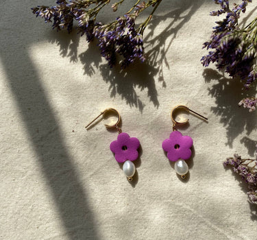 Floral Hoop Earrings