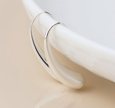 Silver plated simple curve earrings