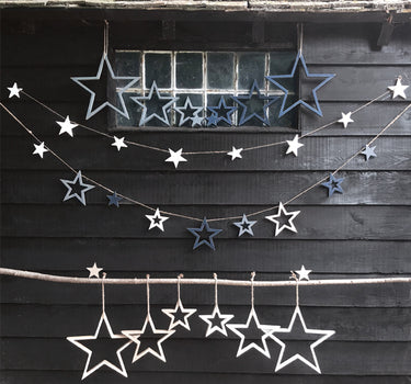 Hanging outline star set-White