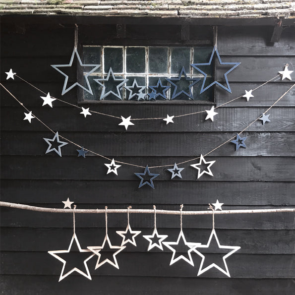 Hanging outline star set-White
