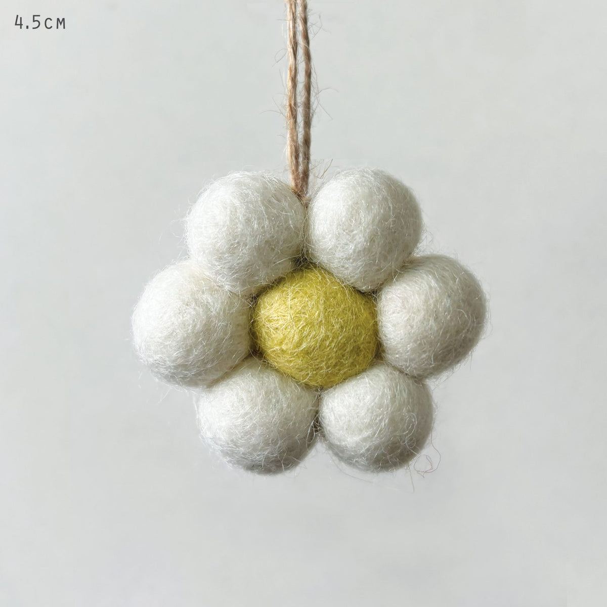 Small felt daisy hanger-Cream