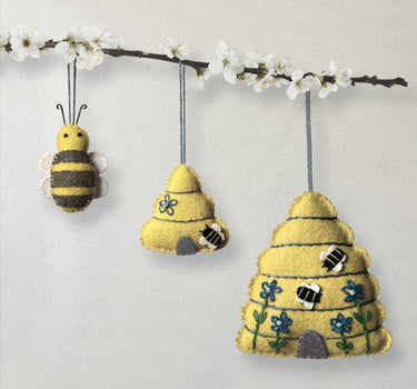 Embroidered hanging bee