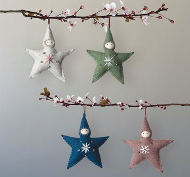 Small felt star baby-Cream