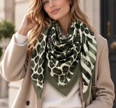Trendy leopard square scarf