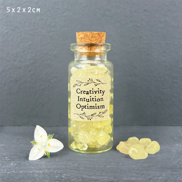 Bottle of crystals-Yellow Aventurine