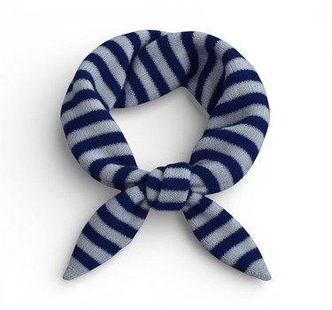 Striped Wool Blend Triangle Neck Scarf