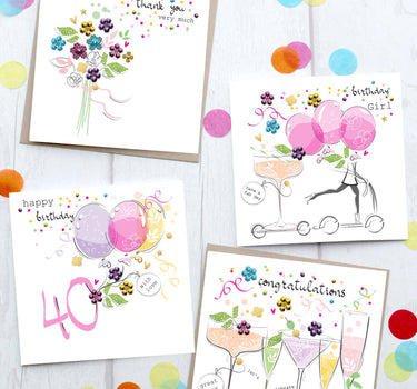Congratulations Balloons Confetti Sequin Card - U39