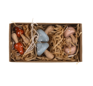 Six Mini Toadstools Hanging