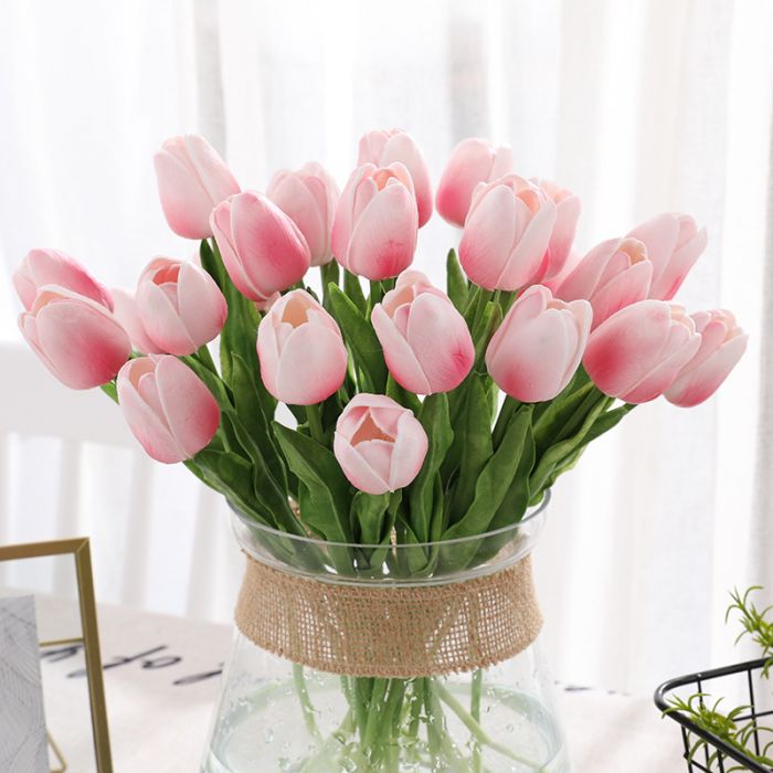 Mini Artificial Tulip Stem in Pink Mix